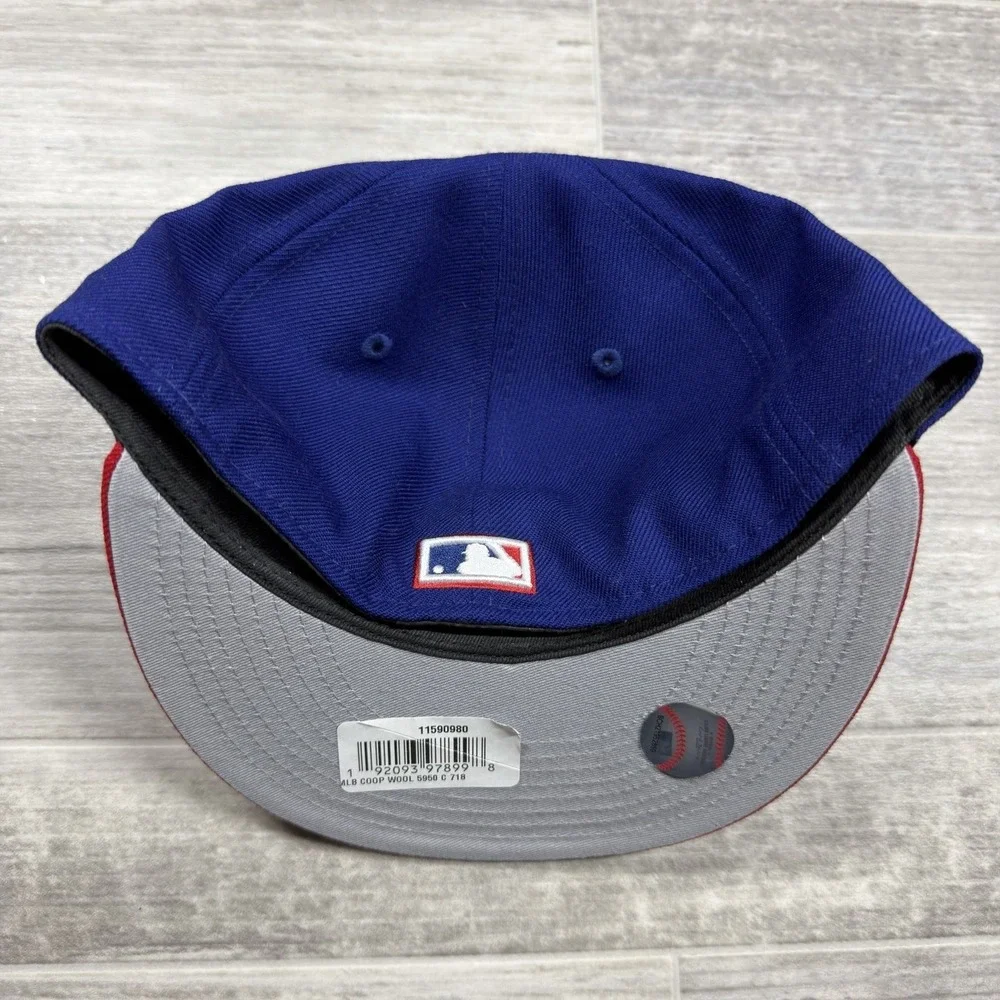 Chicago Cubs New Era‎ Cooperstown Collection Wool 59FIFTY Fitted Hat Size 7 1/8